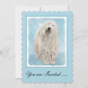 Komondor-Malerei - Niedliche Original-Hunde-Kunst Einladung
