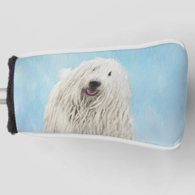 Komondor-Malerei - Niedliche Original-Hunde-Kunst Golf Headcover (Vorderseite)