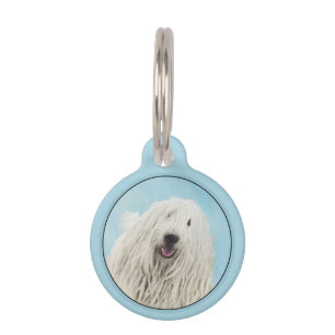 Komondor-Malerei - Niedliche Original-Hunde-Kunst Haustiermarke
