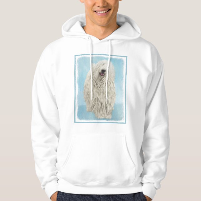 Komondor-Malerei - Niedliche Original-Hunde-Kunst Hoodie (Vorderseite)