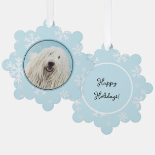 Komondor-Malerei - Niedliche Original-Hunde-Kunst Ornament Karte