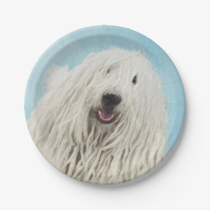 Komondor-Malerei - Niedliche Original-Hunde-Kunst Pappteller
