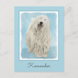 Komondor-Malerei - Niedliche Original-Hunde-Kunst Postkarte