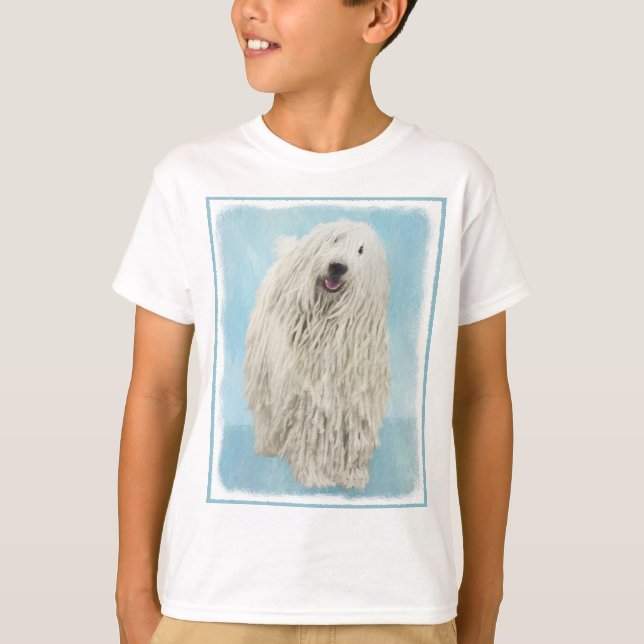 Komondor-Malerei - Niedliche Original-Hunde-Kunst T-Shirt (Vorderseite)