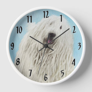 Komondor-Malerei - Niedliche Original-Hunde-Kunst Uhr