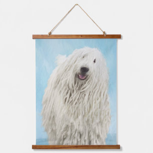 Komondor-Malerei - Niedliche Original-Hunde-Kunst Wandteppich Mit Holzrahmen