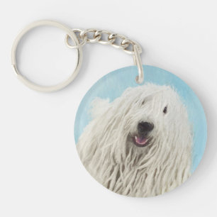 Komondor-Malerei - Niedliche Original Hundekunst Schlüsselanhänger