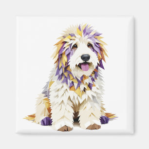 Komondor Playful Adorable Fun Animal Colorful Pet Magnet