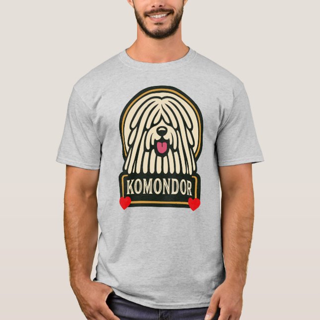 Komondor Ungarischer Schafhund-Mop-Hund mit Dreads T-Shirt (Vorderseite)