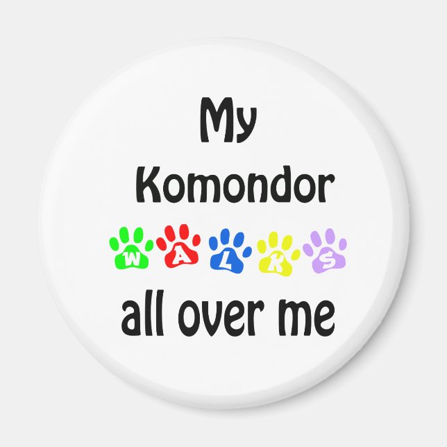 Komondor Walks Design Magnet (Vorne)