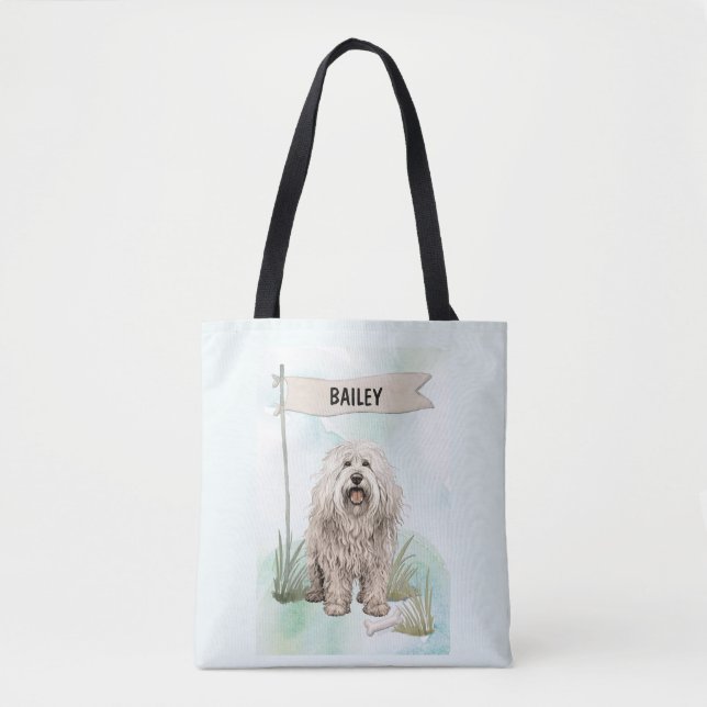 Komondor Wasserfarbe Personalisierter Hund (Vorderseite)
