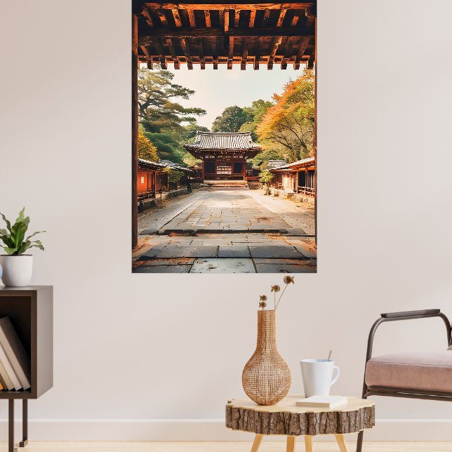 Komorebi - Der sonnendurchflutete Tempel Poster (Wohnzimmer 3)