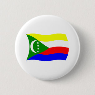 Komoren-Flagge-Button Button