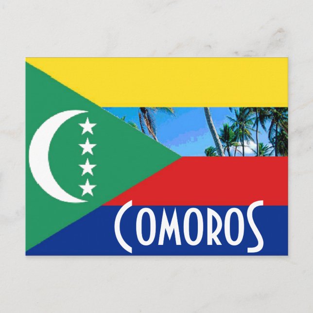 Komoren - Flagge der Komoren Postkarte (Vorderseite)