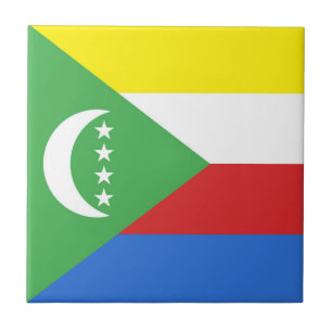 Komoren-Flagge Fliese