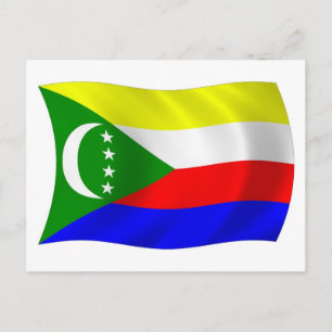 Komoren Flagge Postkarte