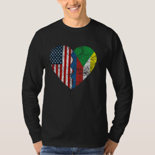 Komorische amerikanische Flaggen Herz Staaten Komo T-Shirt