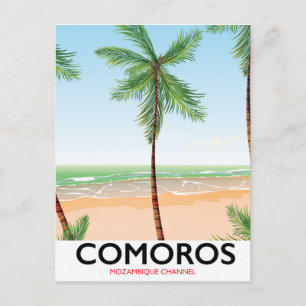 Komoros Insel Urlaub Poster. Postkarte