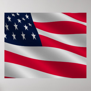 KOMPAKTER FOTOHINTERGRUND - US-Flagge Sterne und S Poster