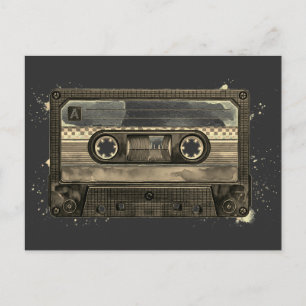 Kompaktkassettenband Alt Retro Vintage Postkarte
