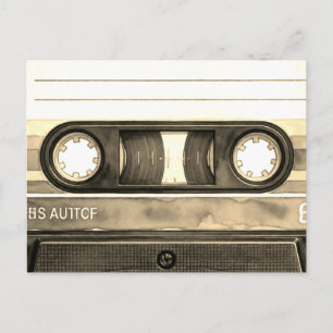 Kompaktkassettenband Alt Retro Vintage Postkarte