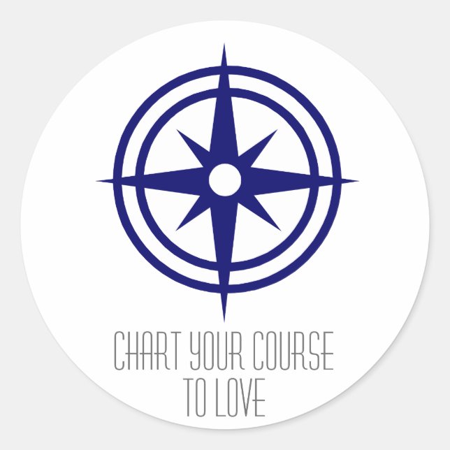 Kompass-Aufkleber Runder Aufkleber (Vorderseite)