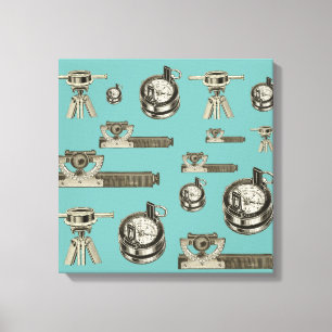 Kompass für die Umfrage von Vintagen Werkzeugen Leinwanddruck