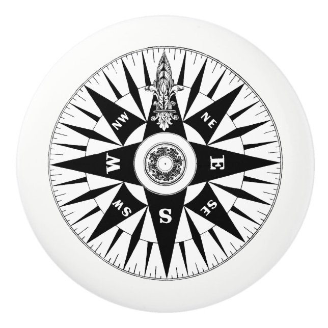 Kompass-Griff Keramikknauf (Vorderseite)