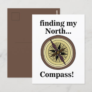 Kompass Instrument Navigationsrichtung Lustig Postkarte