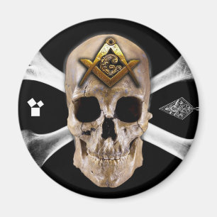 Kompass-Platz mit Masonic Skull & Bones Magnet