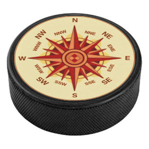 Kompass-Rose Eishockey Puck