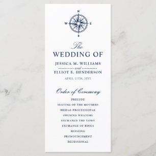Kompass-Rose   Nautical Wedding Program Programm