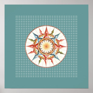 Kompass-Rose Poster