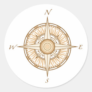 Kompass Runder Aufkleber