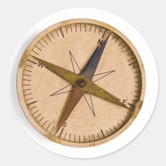 Kompass Runder Aufkleber (Vorderseite)