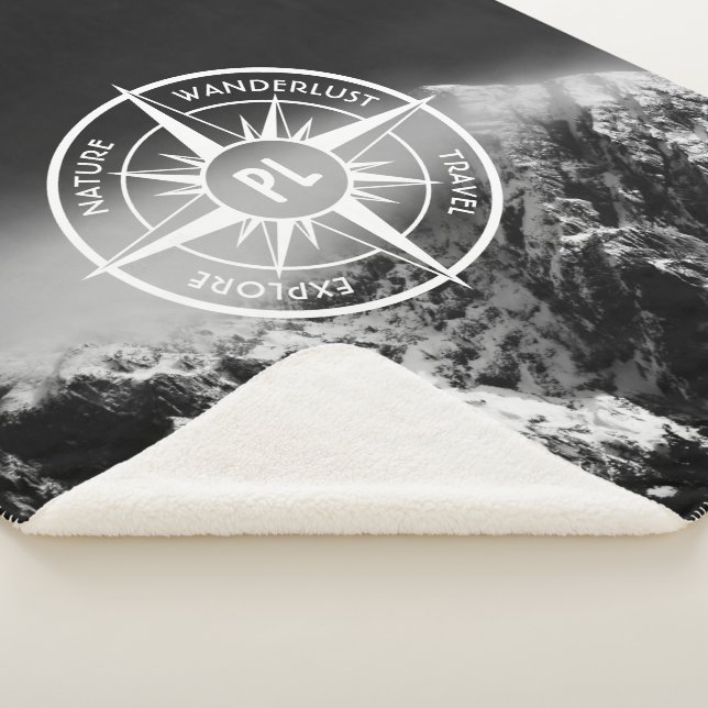 Kompass-Sternemblem monogramm dramatische Berge Sherpadecke (3/4)