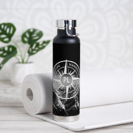 Kompass-Sternemblem monogramm dramatische Berge Trinkflasche