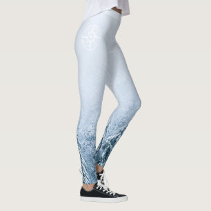 Kompass-Sternemblem monogramm Winterfichtenwald Leggings