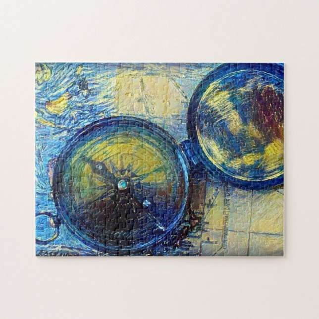 Kompass und Karte Puzzle (Horizontal)