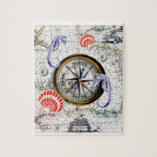 Kompass Vintage Nautical Puzzle