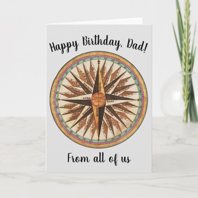 Kompassnavigator des Vintagen Schiffes Karte (Vorderseite)