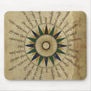 Kompassrose aus dem 16. Jahrhundert Mousepad