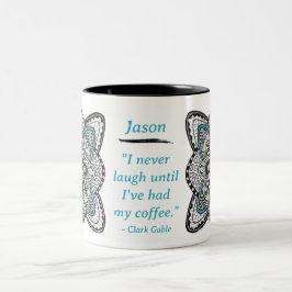 Kompassrose handgezeichnete Doodle mit Zitat Zweifarbige Tasse