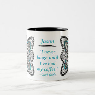 Kompassrose handgezeichnete Doodle mit Zitat Zweifarbige Tasse