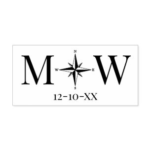 Kompassrose Paar Hochzeit 2 Anfangsmonogramm Dt Permastempel