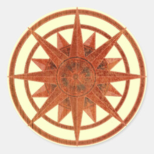 Kompassrose Runder Aufkleber