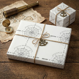 Kompassrose zur Richtungsfindung  Geschenkpapier