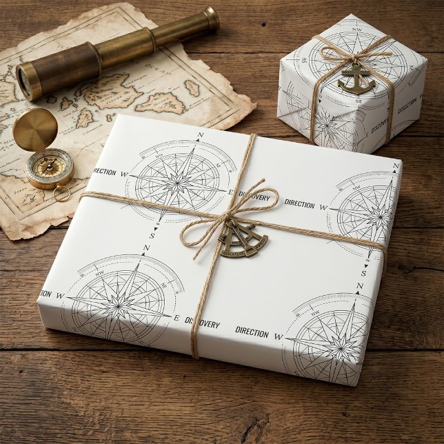 Kompassrose zur Richtungsfindung  Geschenkpapier (Von Creator hochgeladen)