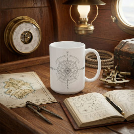 Kompassrose zur Richtungsfindung  Kaffeetasse
