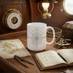 Kompassrose zur Richtungsfindung Kaffeetasse